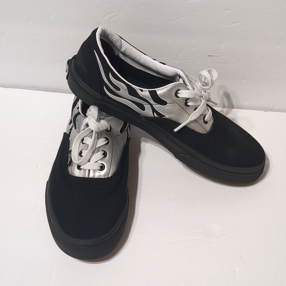 Vans Old School Metallic flame Blk-silver Vans Shoes | Fire Vans - Picture 3 of 8